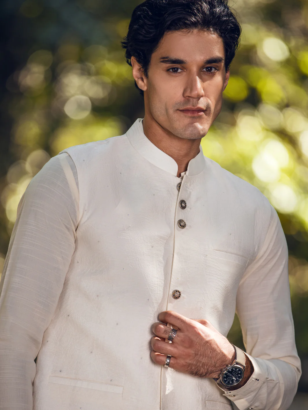 White Blended Waistcoat - AL-WC-468 - Image 4