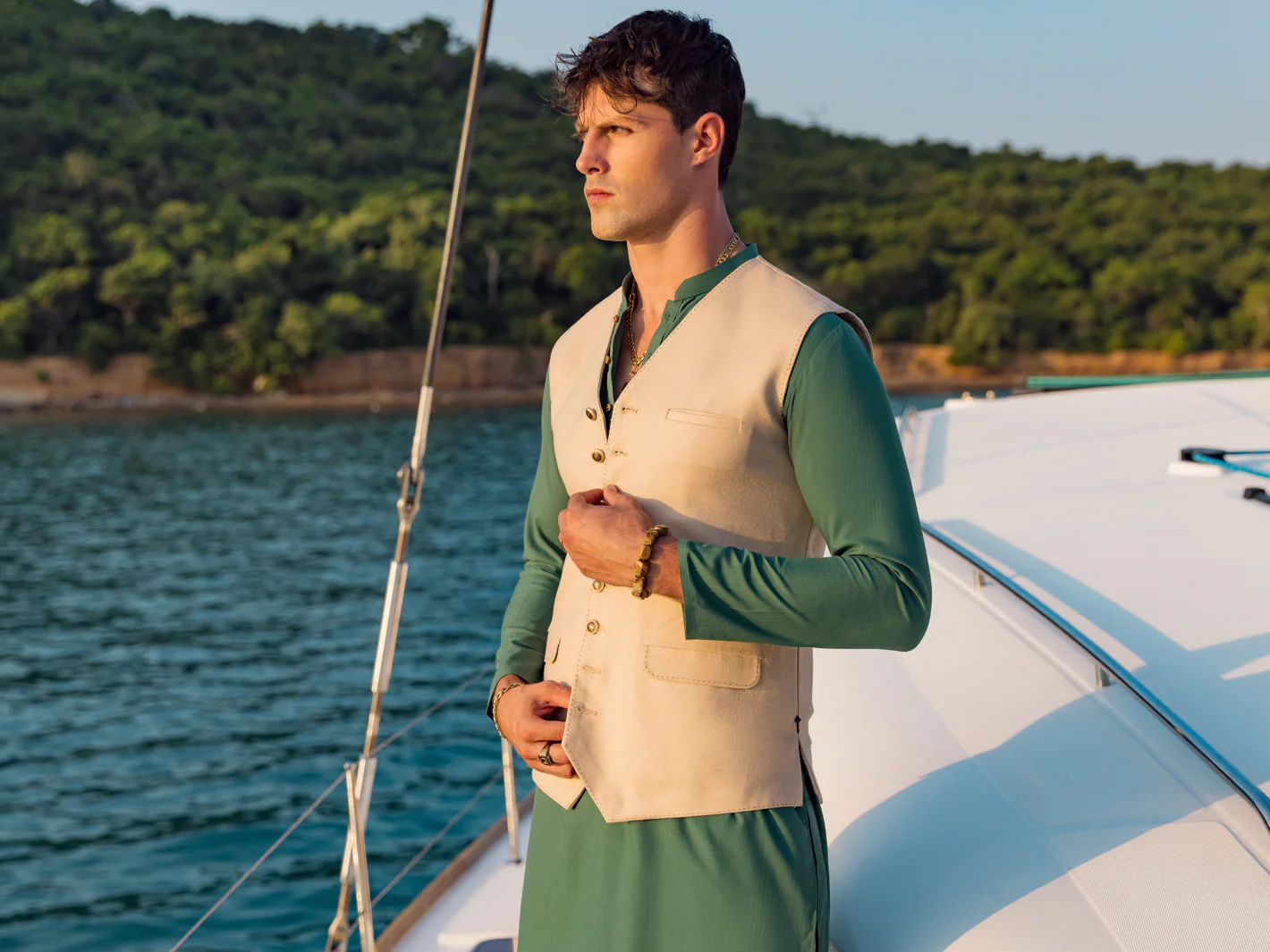 Beige Blended Waistcoat - AL-WC-469 - Image 4