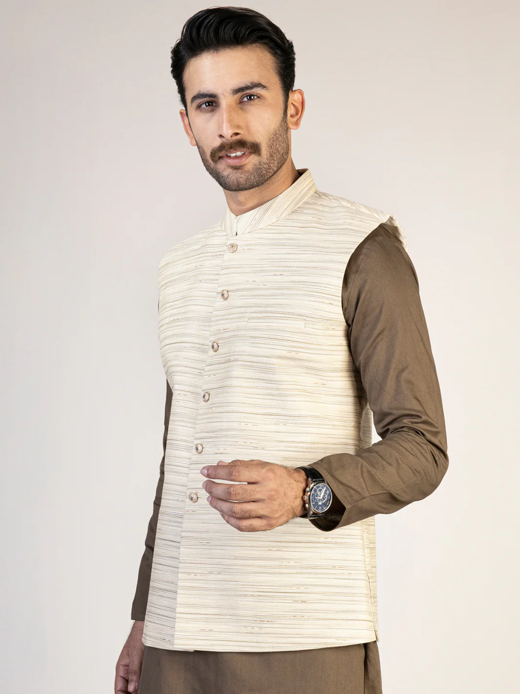 Cream Blended Waistcoat - AL-WC-471 - Image 2