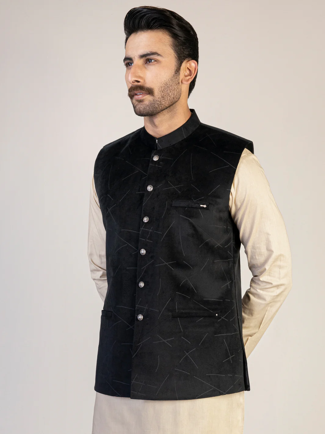 Black Blended Waistcoat - AL-WC-476 - Image 2