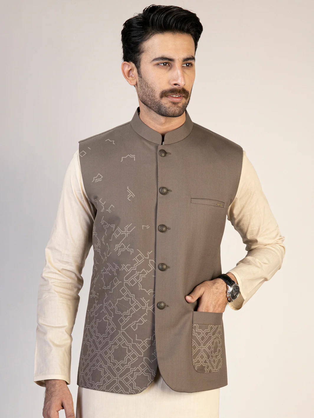 Brown Blended Waistcoat - AL-WC-479 - Image 2