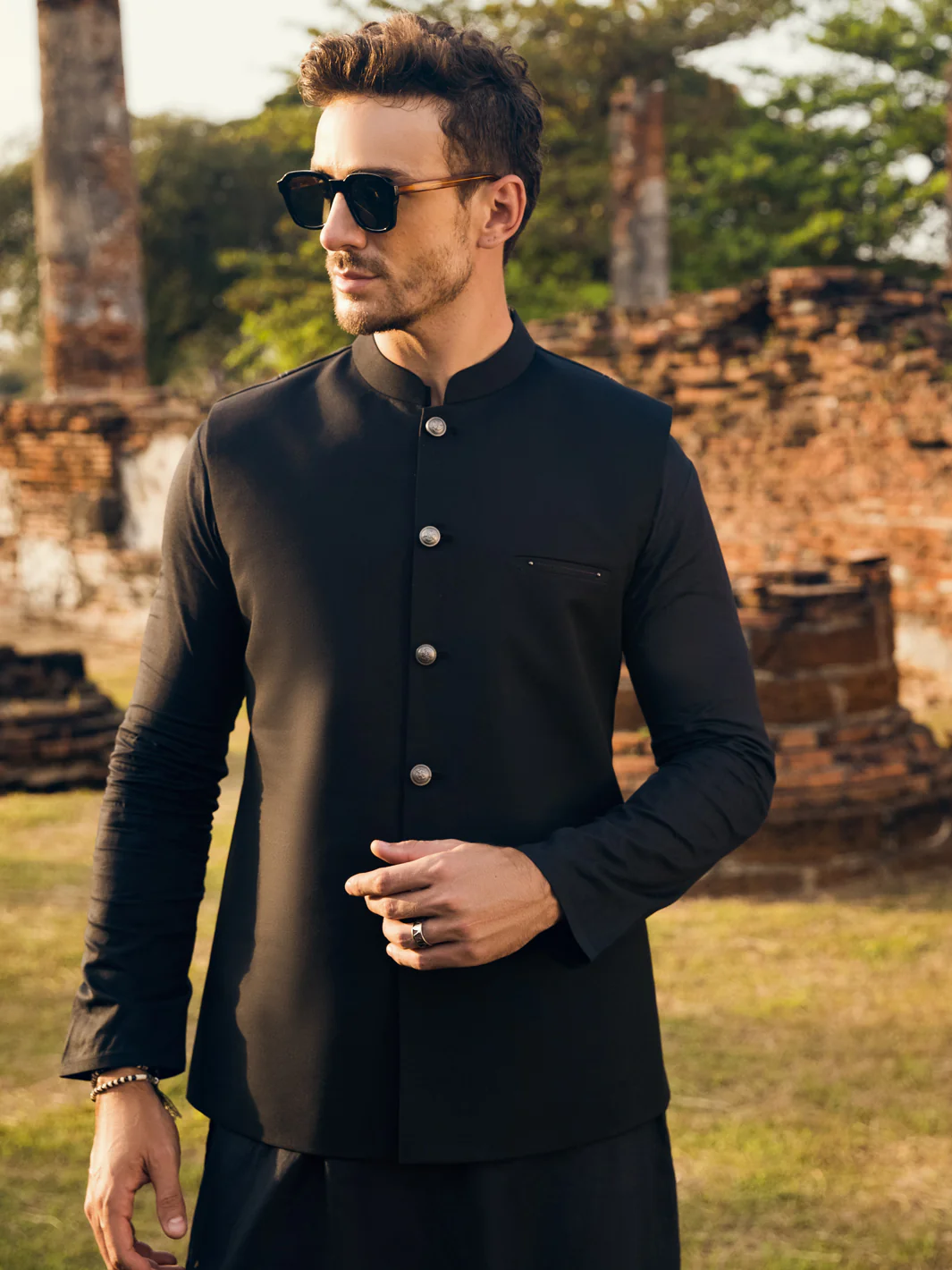 Black Blended Waistcoat - AL-WC-482 - Image 2