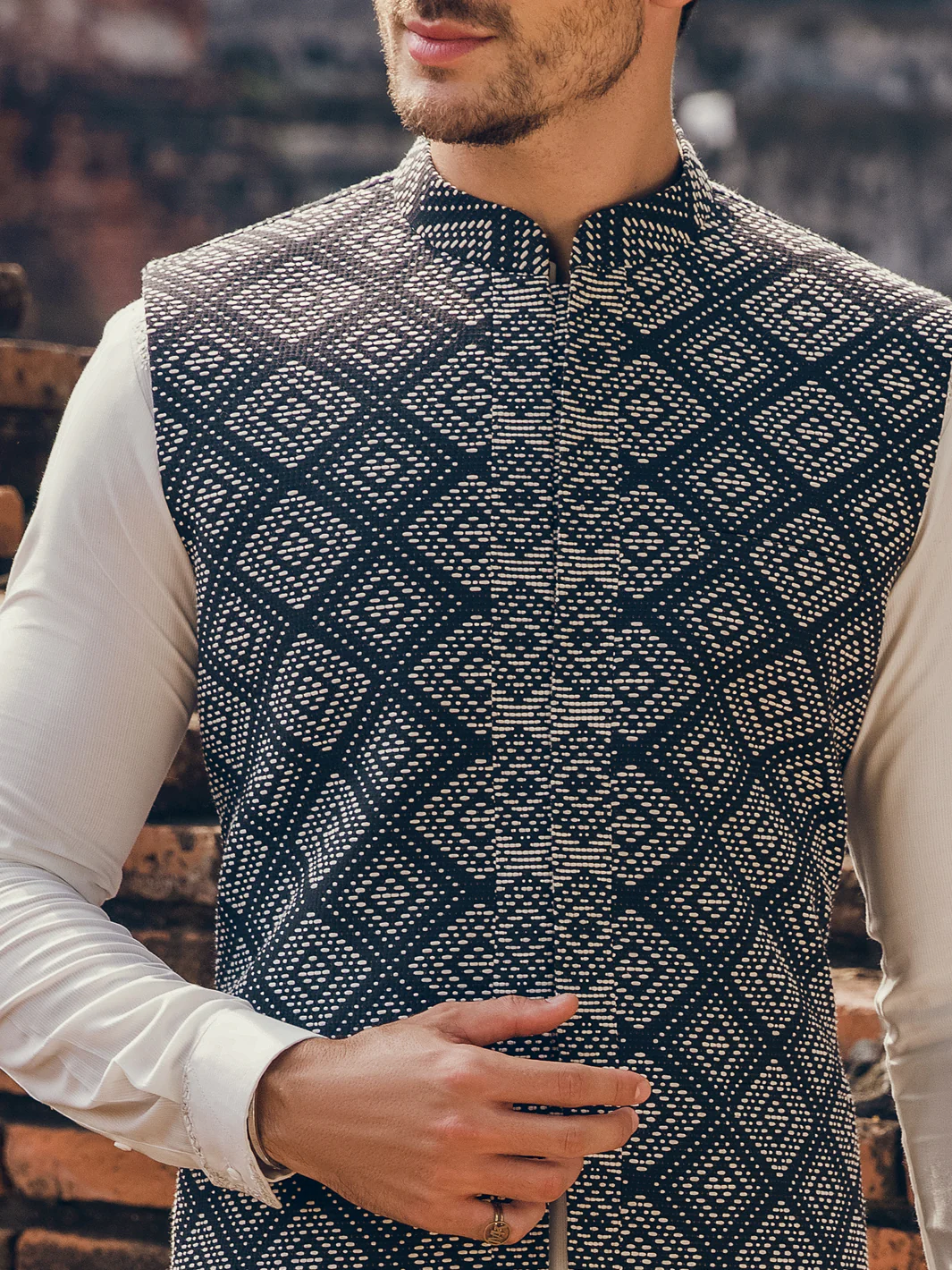 Black Blended Waistcoat - AL-WC-490 - Image 4