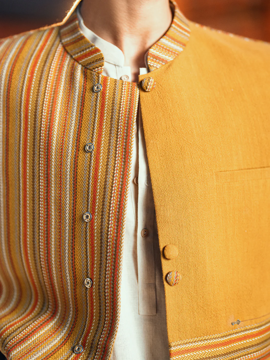Mustard Formal Waistcoat - AL-WC-493 - Image 5