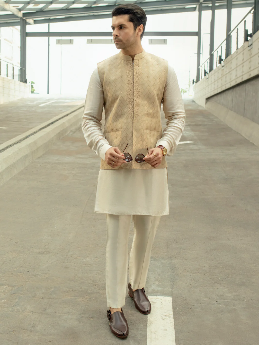 Beige Blended Waistcoat - AL-WC-497 - Image 2