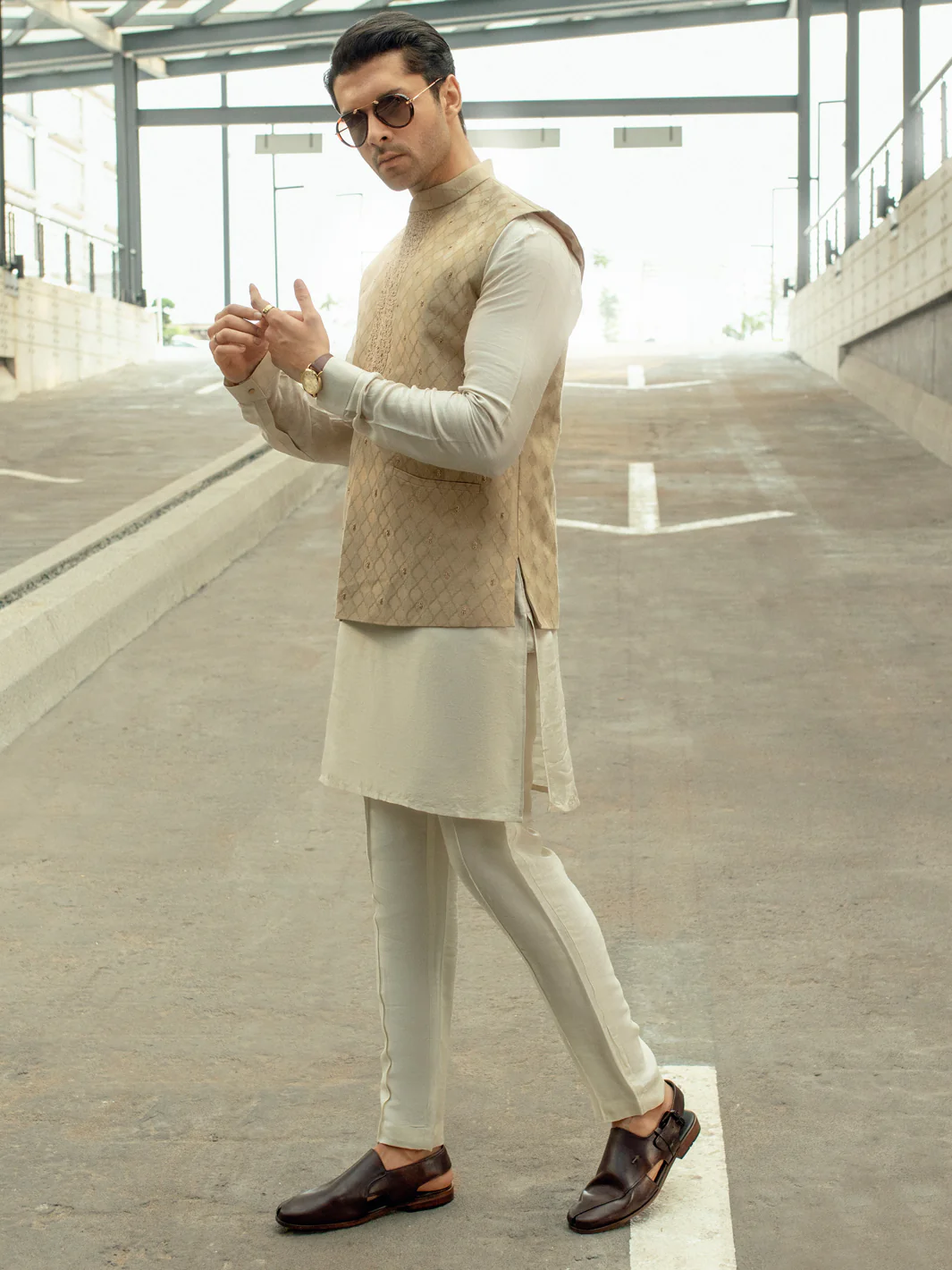 Beige Blended Waistcoat - AL-WC-497 - Image 4