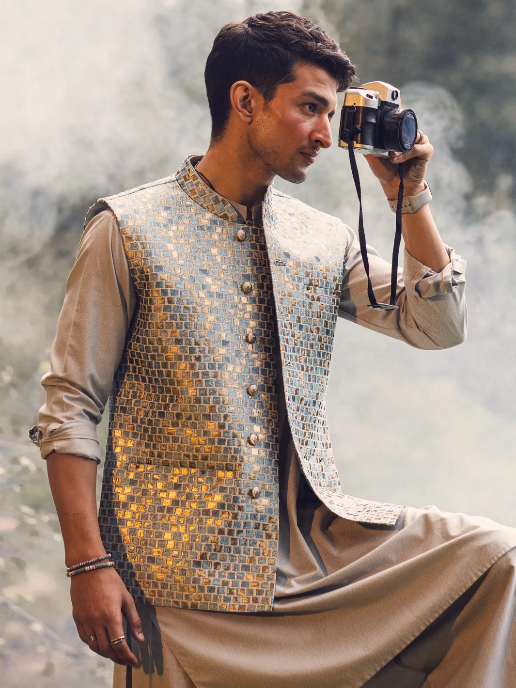Light Blue Blended Waistcoat - AL-WC-499