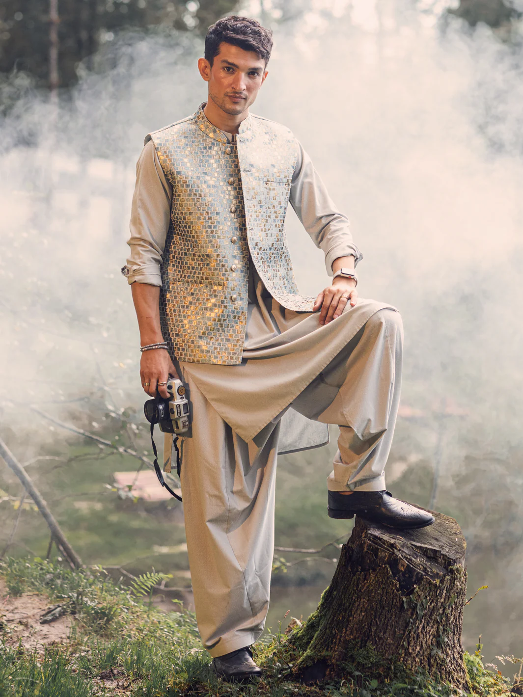 Light Blue Blended Waistcoat - AL-WC-499 - Image 2