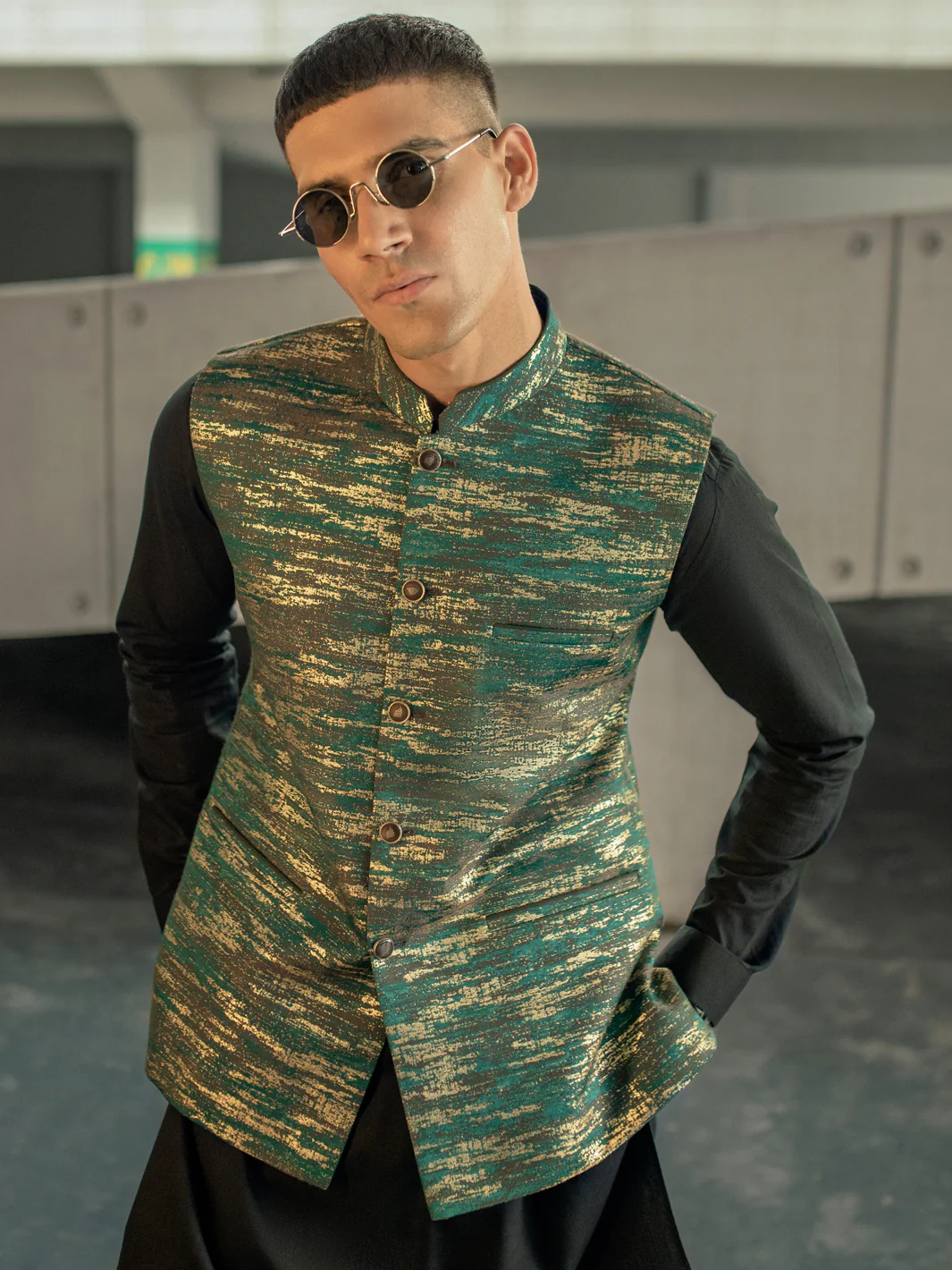 Green Blended Waistcoat - AL-WC-501 - Image 3