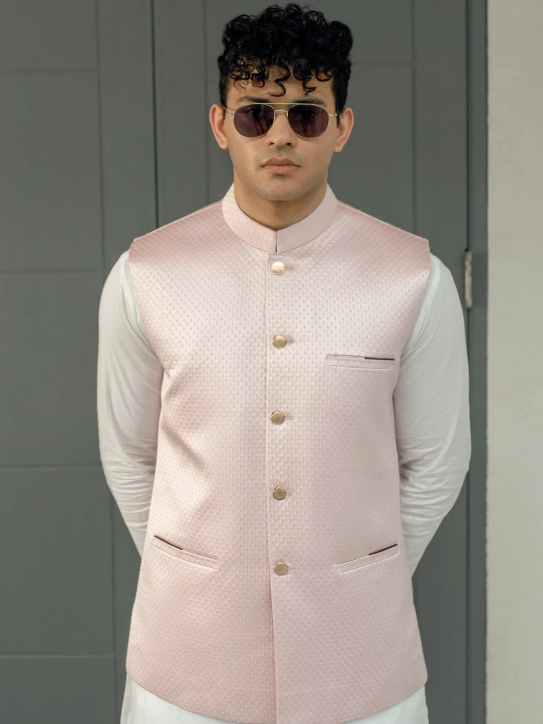 Light Pink Blended Waistcoat - AL-WC-509 - Image 3