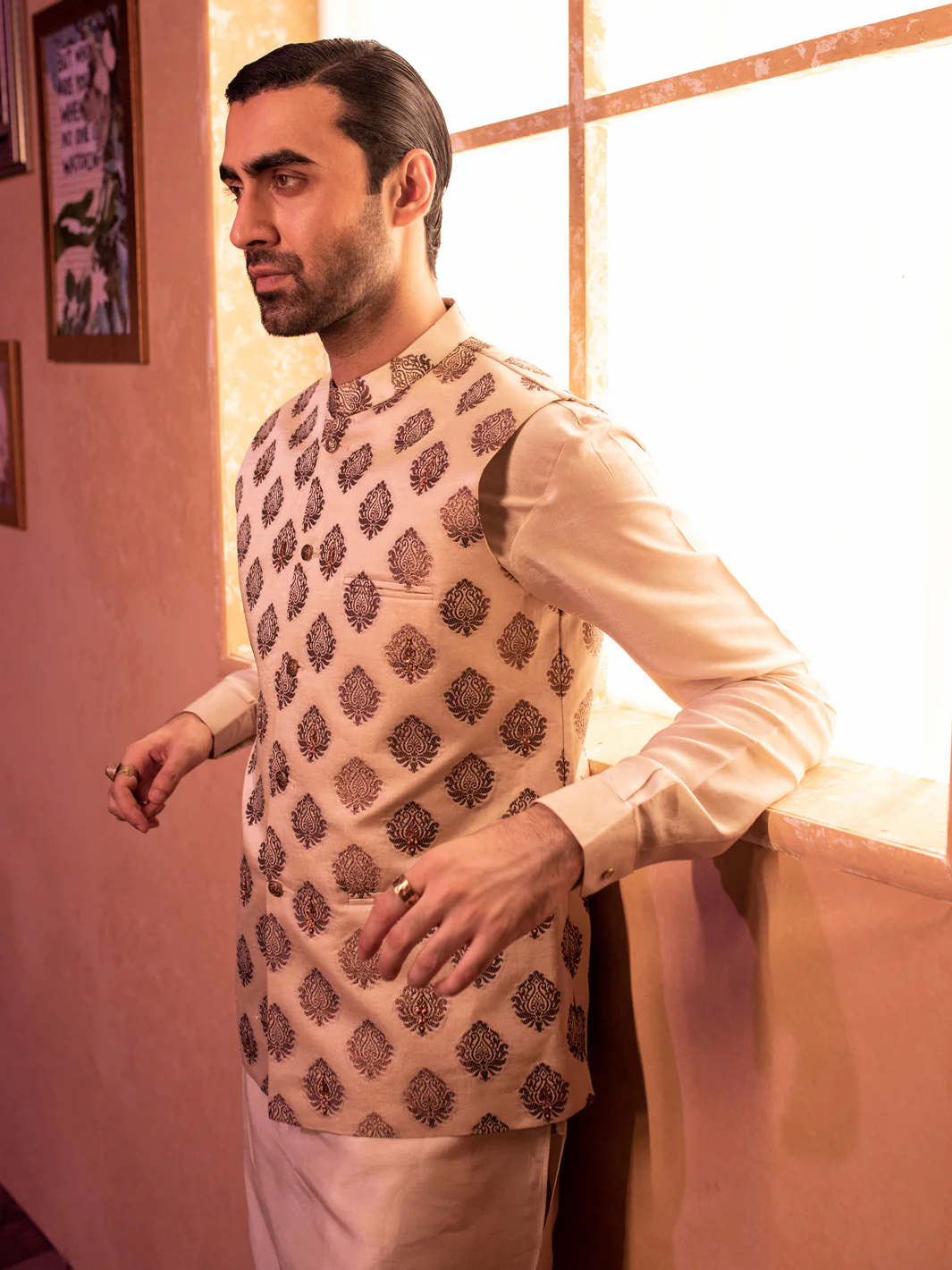 Dull Gold Blended Waistcoat - AL-WC-512 - Image 2