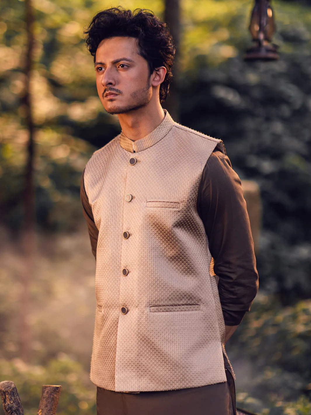 Beige Blended Waistcoat - AL-WC-515 - Image 4