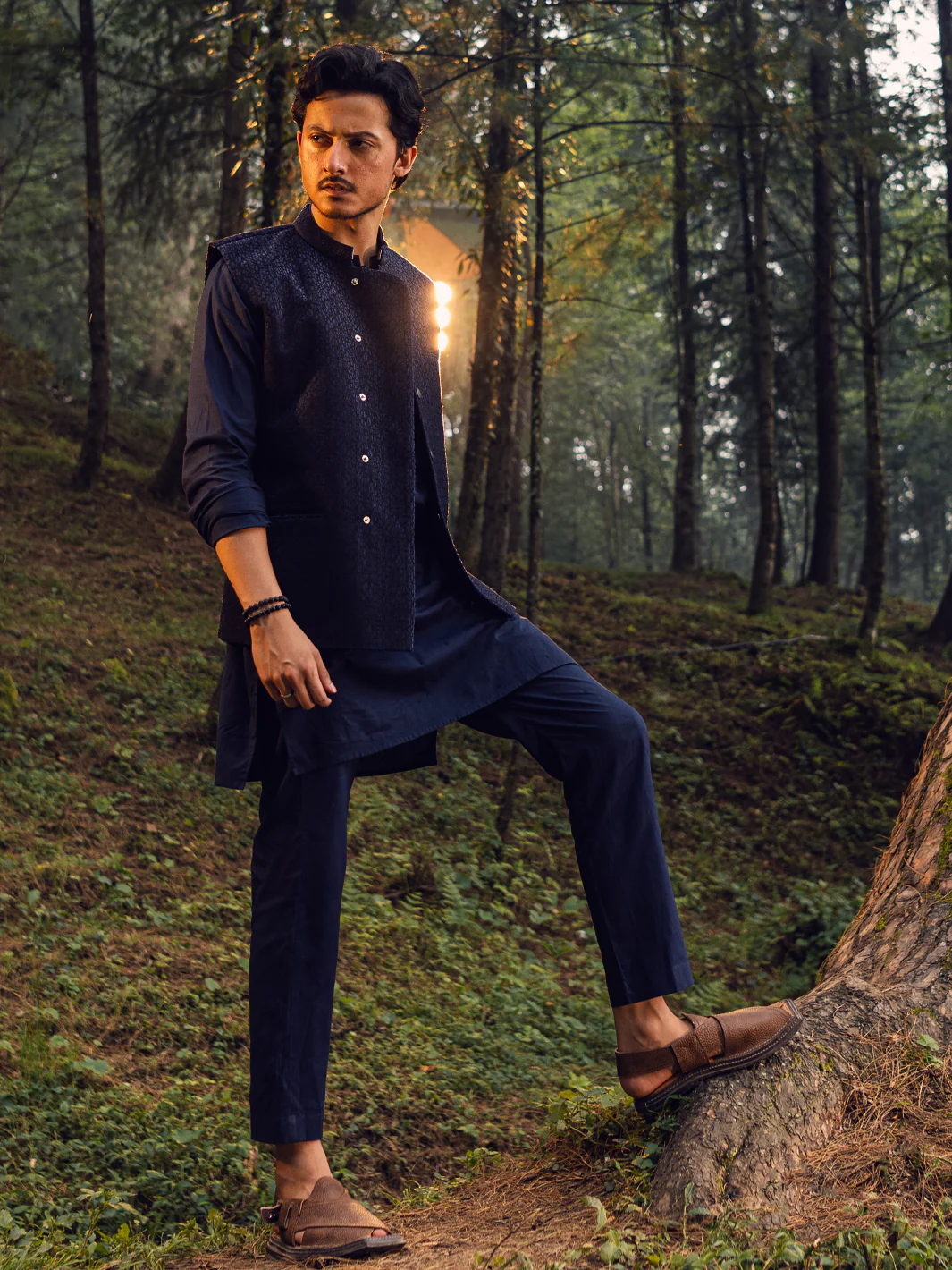 Midnight Blue Blended Waistcoat - AL-WC-516
