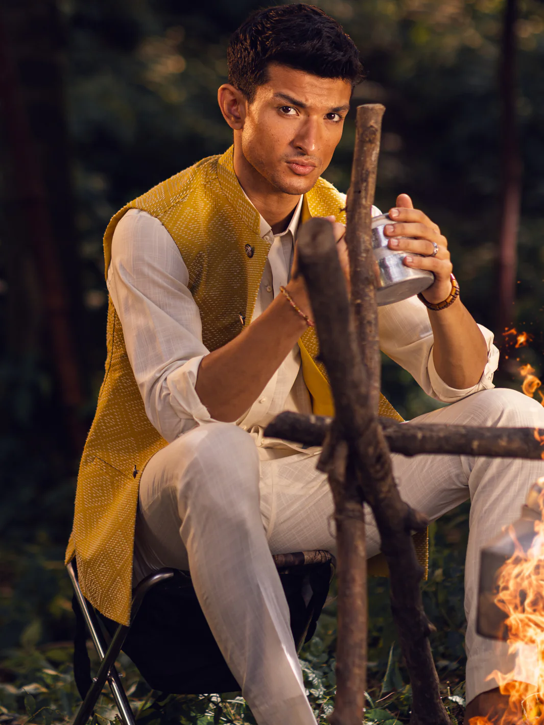 Mustard Blended Waistcoat - AL-WC-521 - Image 3