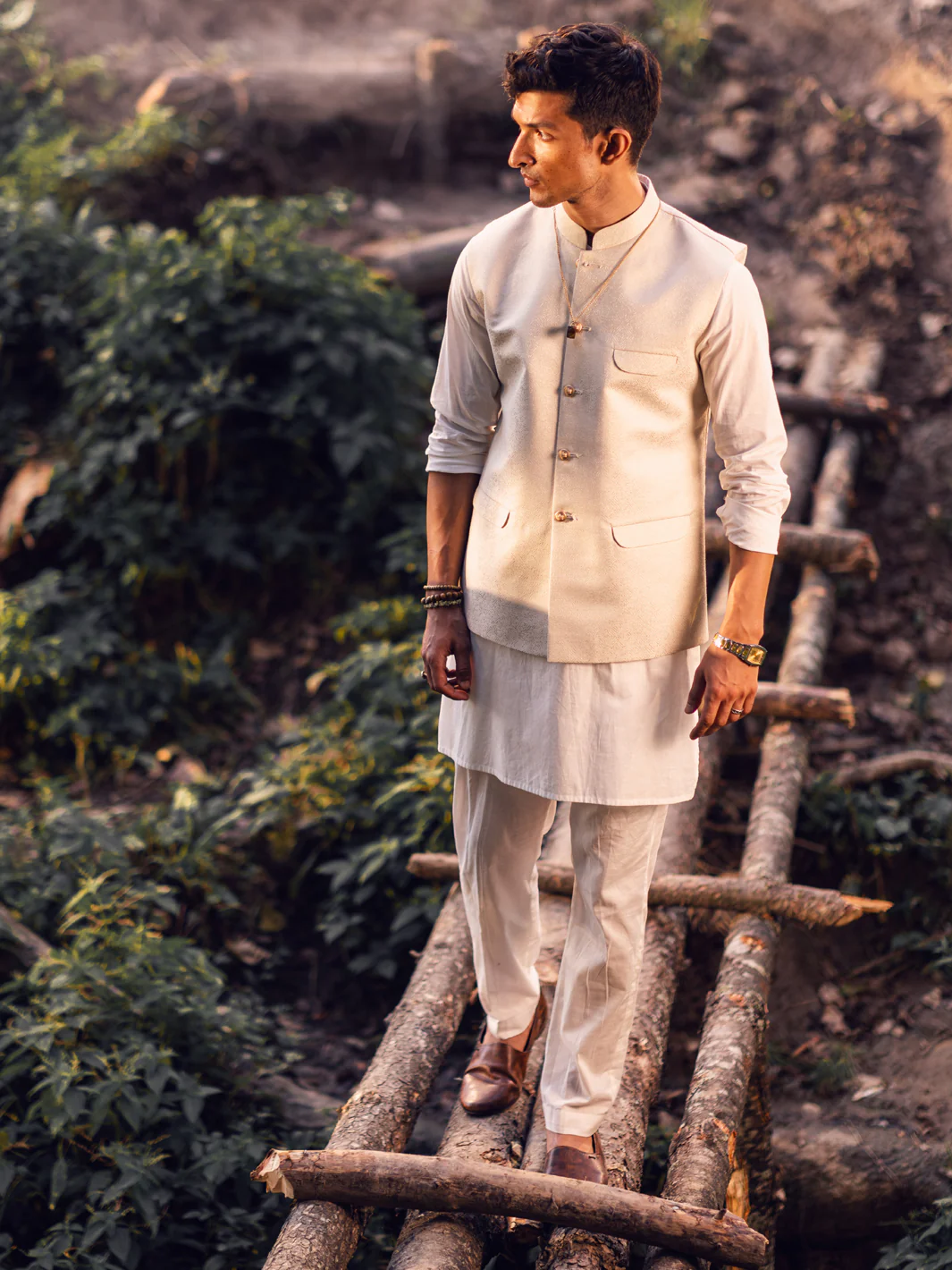 Off White Blended Waistcoat - AL-WC-522 - Image 2