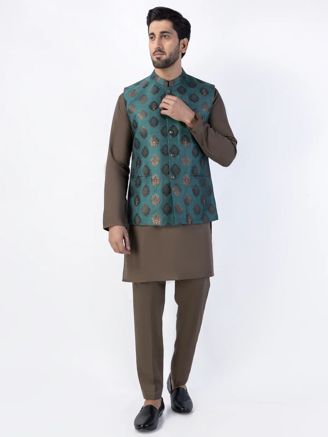 Green Blended Waistcoat - AL-WC-530