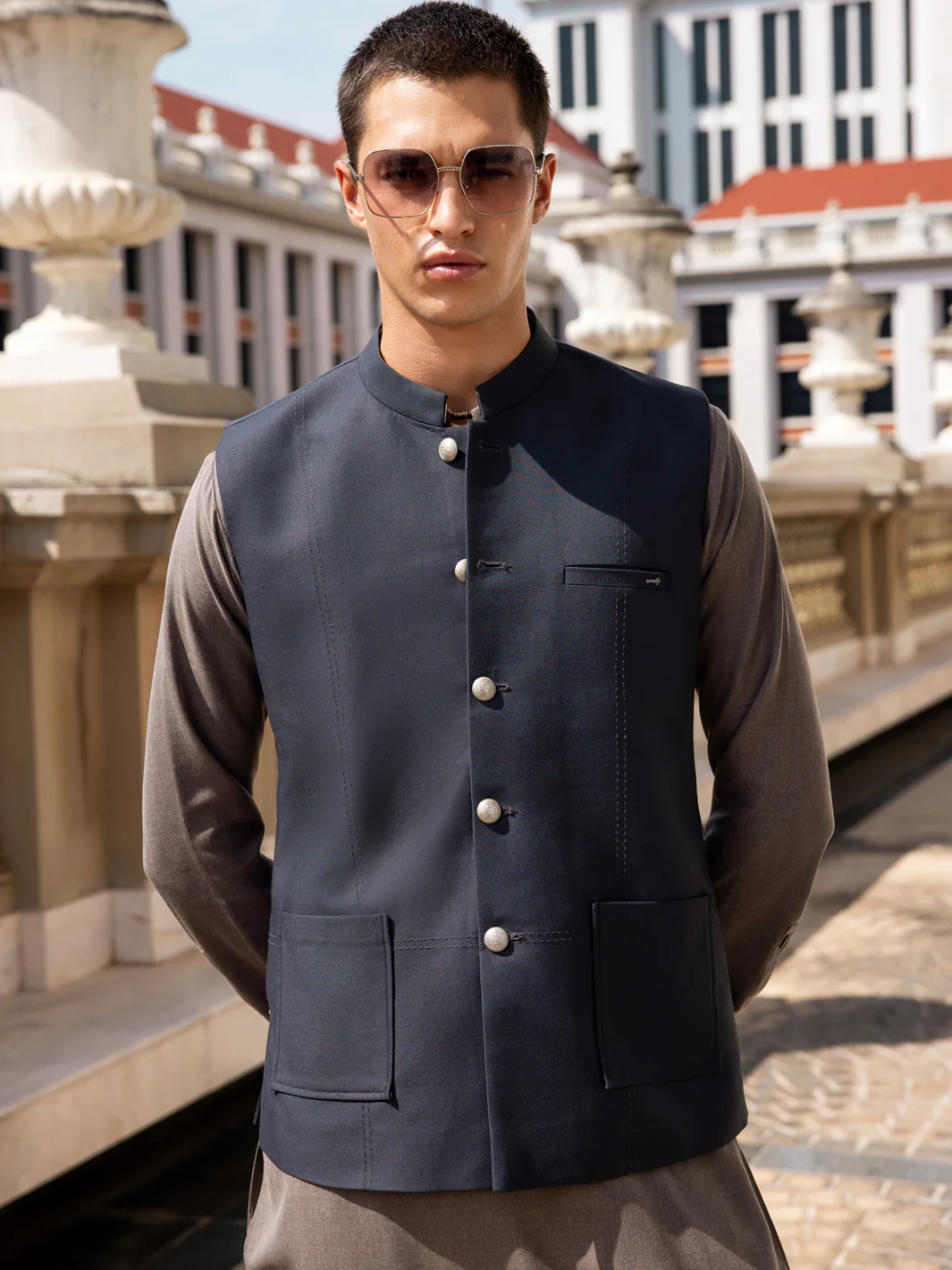Grey Blended Waistcoat - AL-WC-534 - Image 2