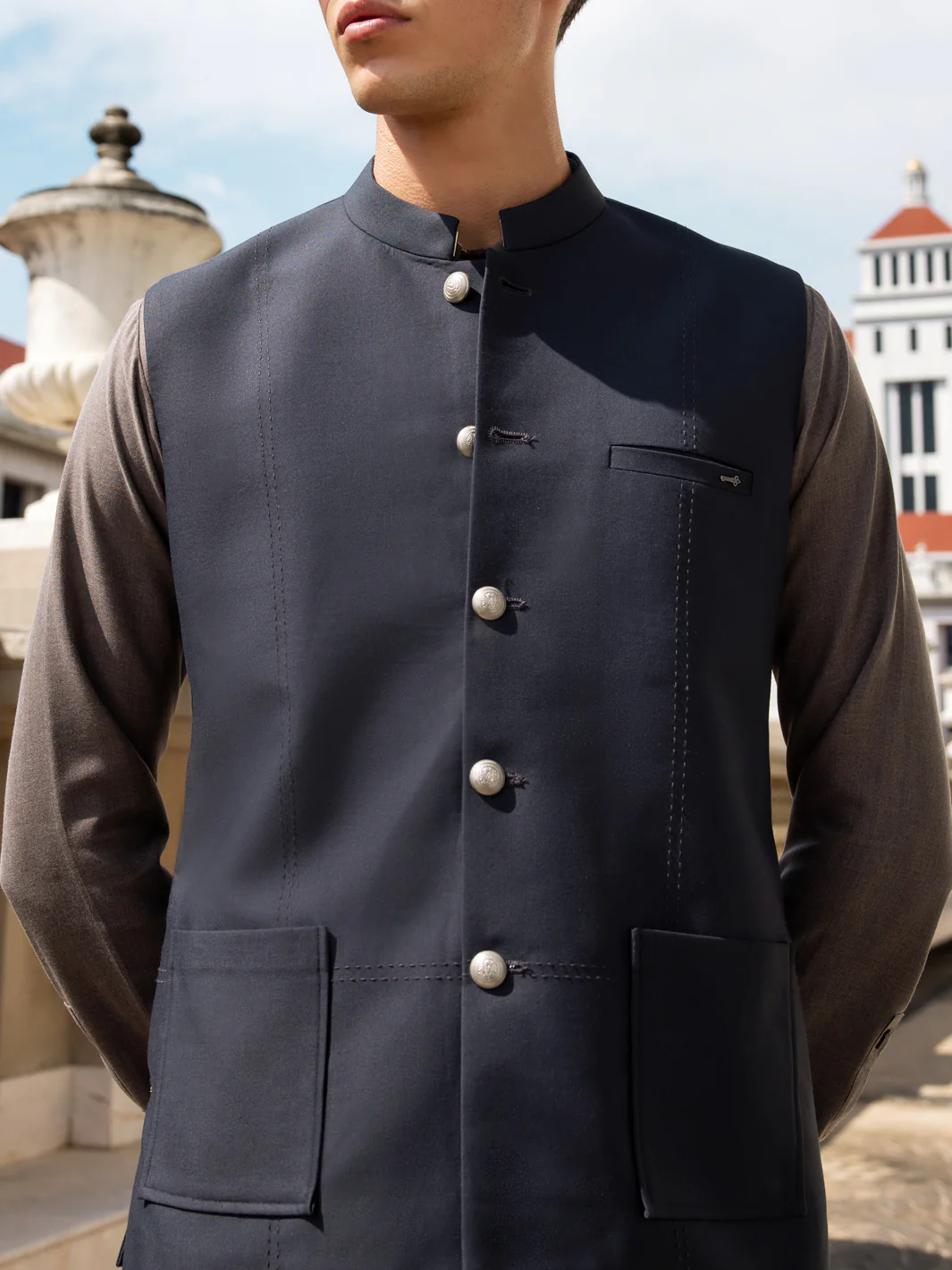 Grey Blended Waistcoat - AL-WC-534 - Image 3