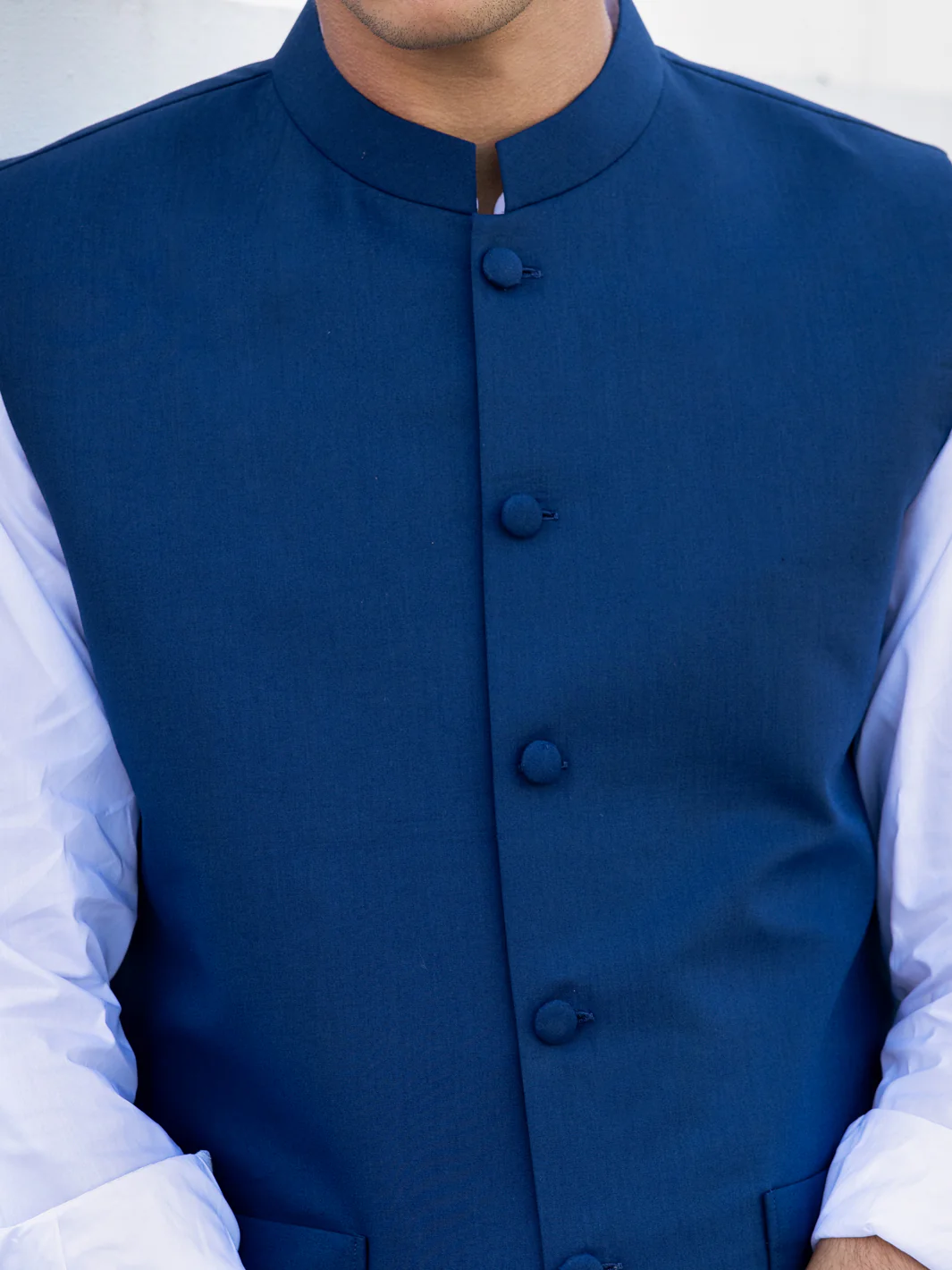 Blue Blended Waistcoat - AL-WC-535A - Image 2