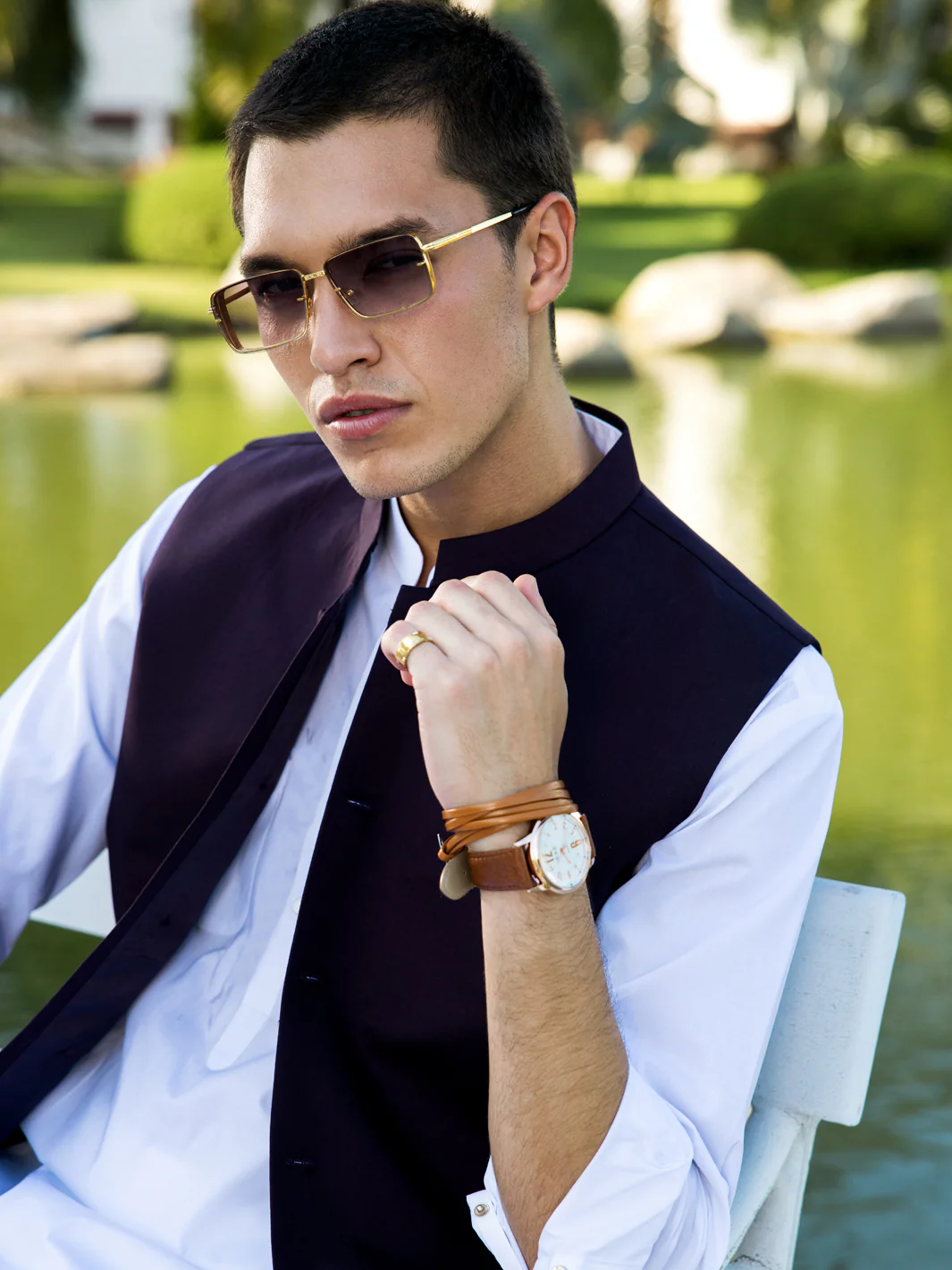 Maroon Blended Waistcoat - AL-WC-535B - Image 3