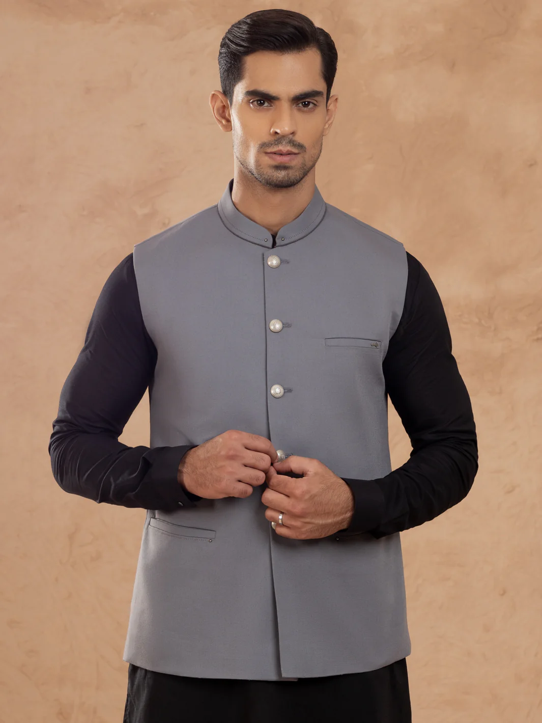 Grey Taflon Rayon Waistcoat - AL-WC-538B