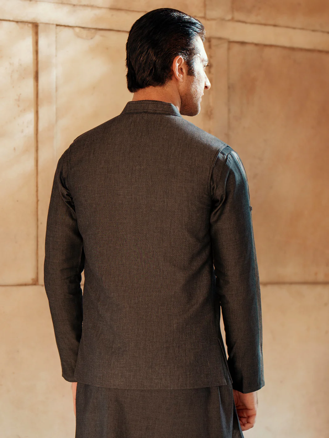 Charocal Grey Cotton Waistcoat - AL-WC-542 - Image 4