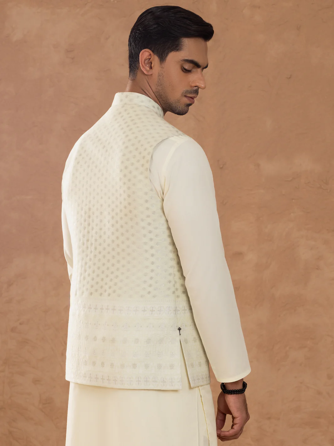 Light Green Blended Waistcoat - AL-WC-543B - Image 4