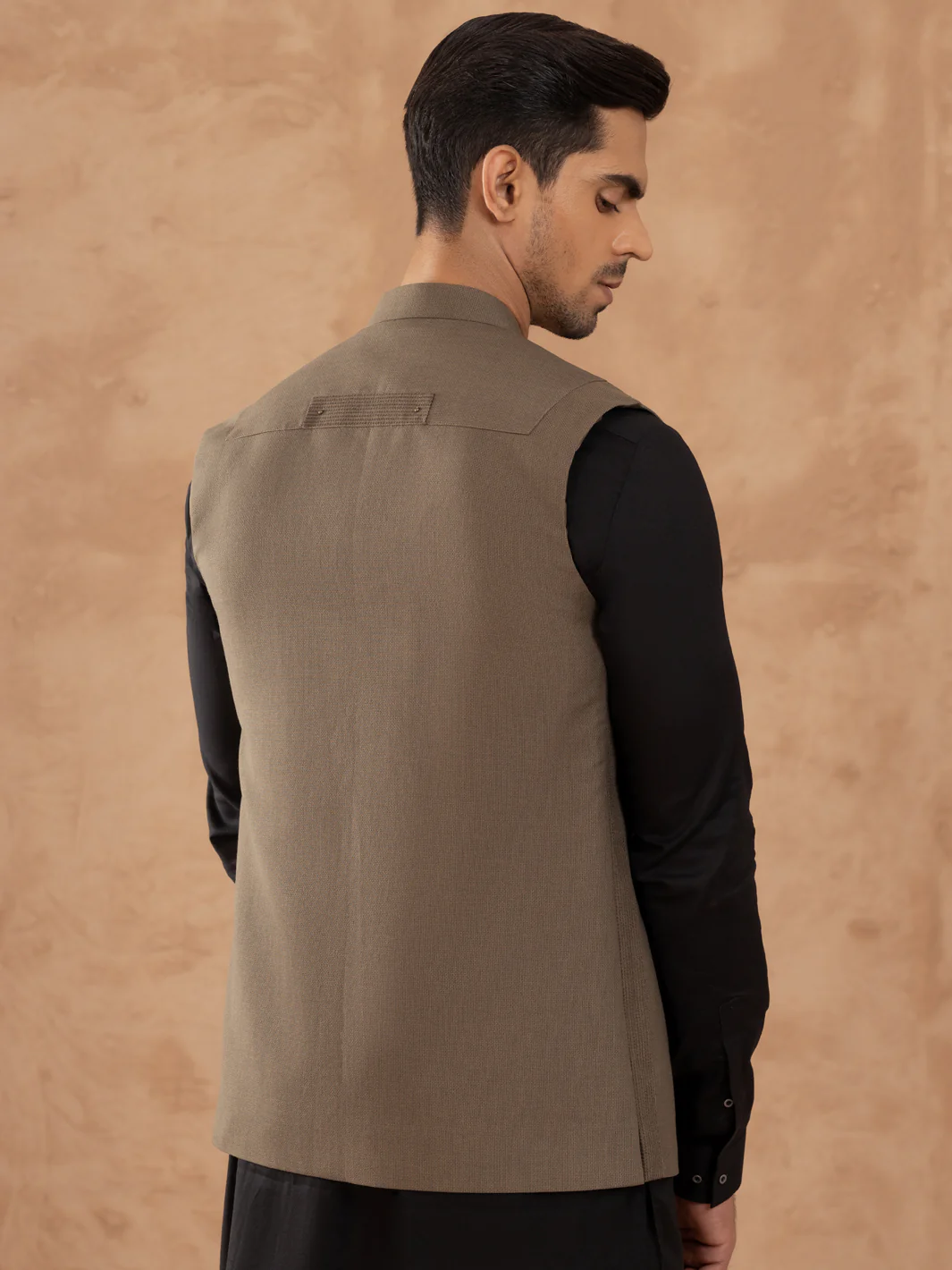 Olive Blended Waistcoat - AL-WC-548A - Image 3