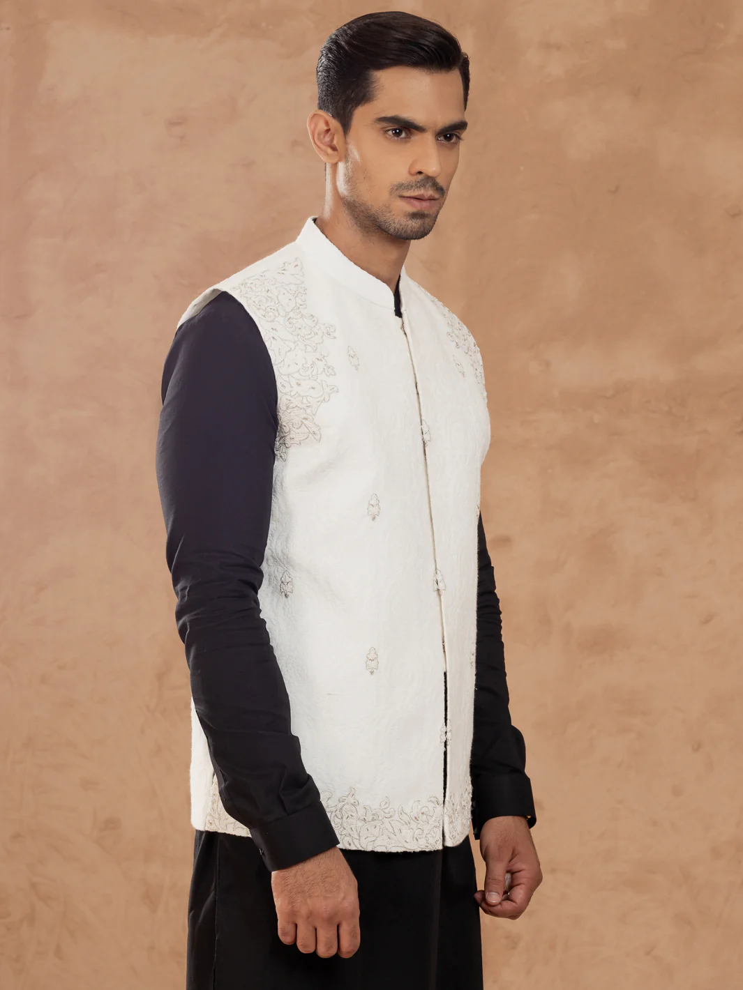 White Blended Waistcoat - AL-WC-552 - Image 4