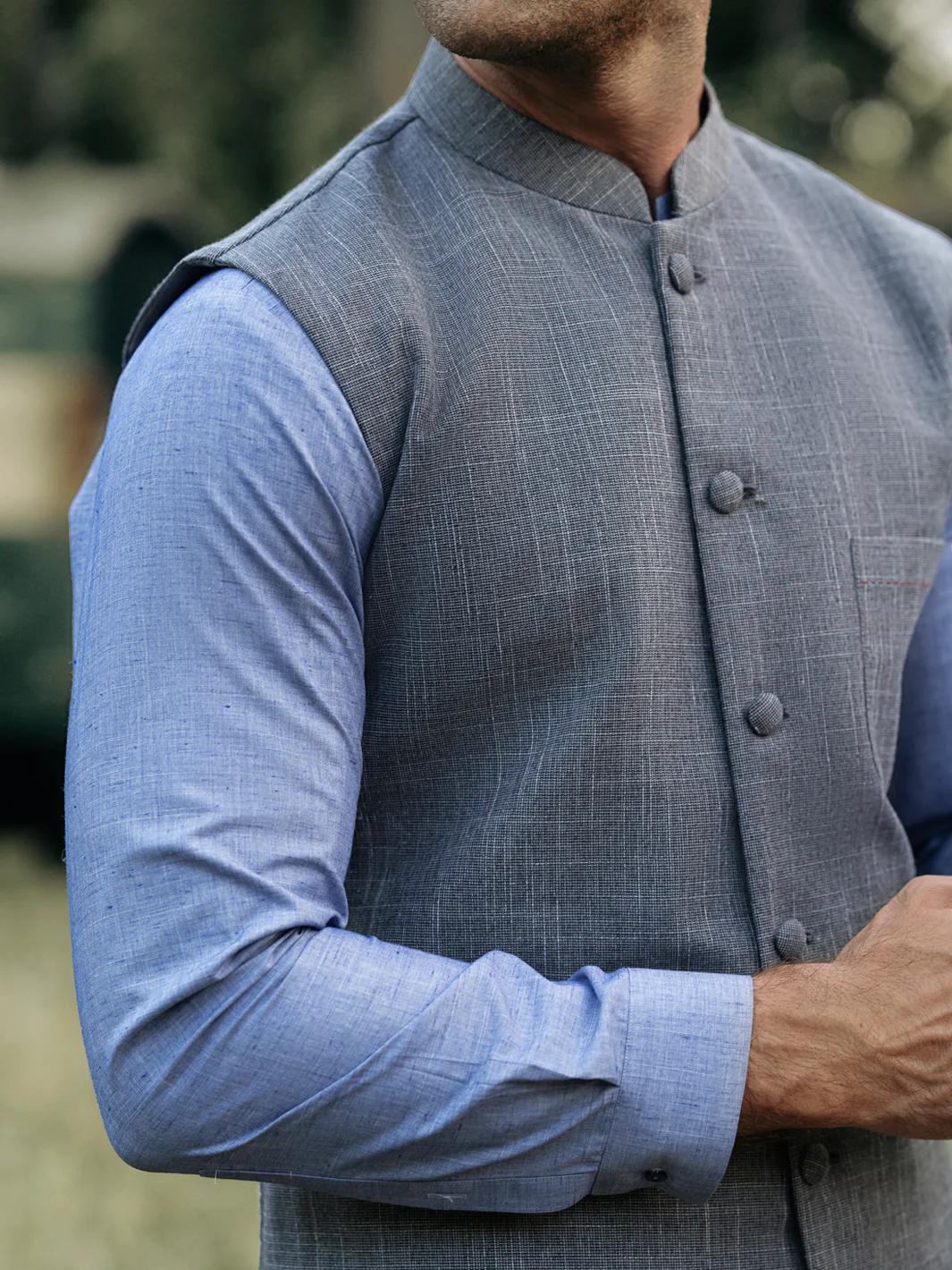 Grey Blended Waistcoat - AL-WC-553 - Image 3