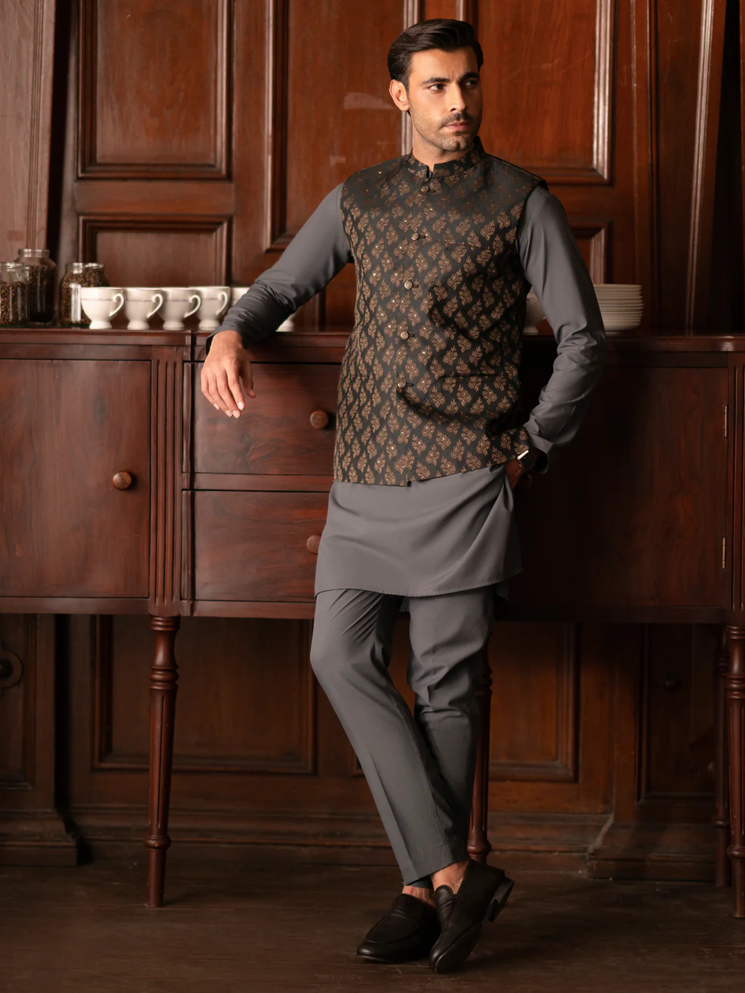 Black Blended Waistcoat - AL-WC-570B - Image 2