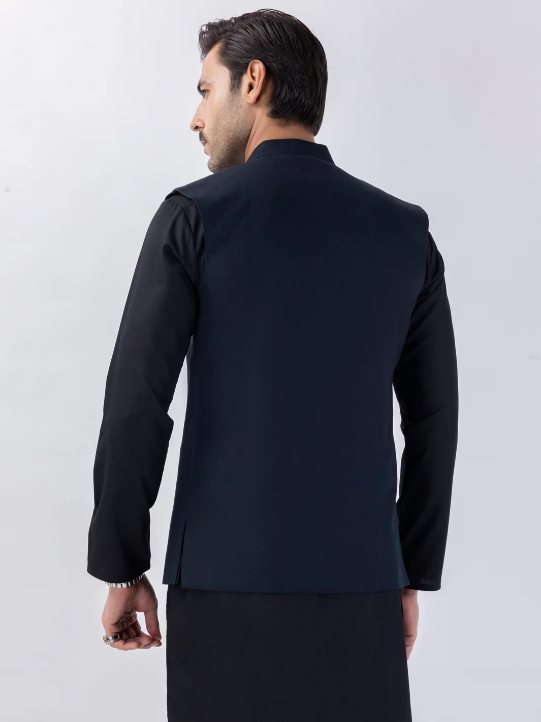 Midnight Blue Blended Waistcoat - AL-WC-571A - Image 3