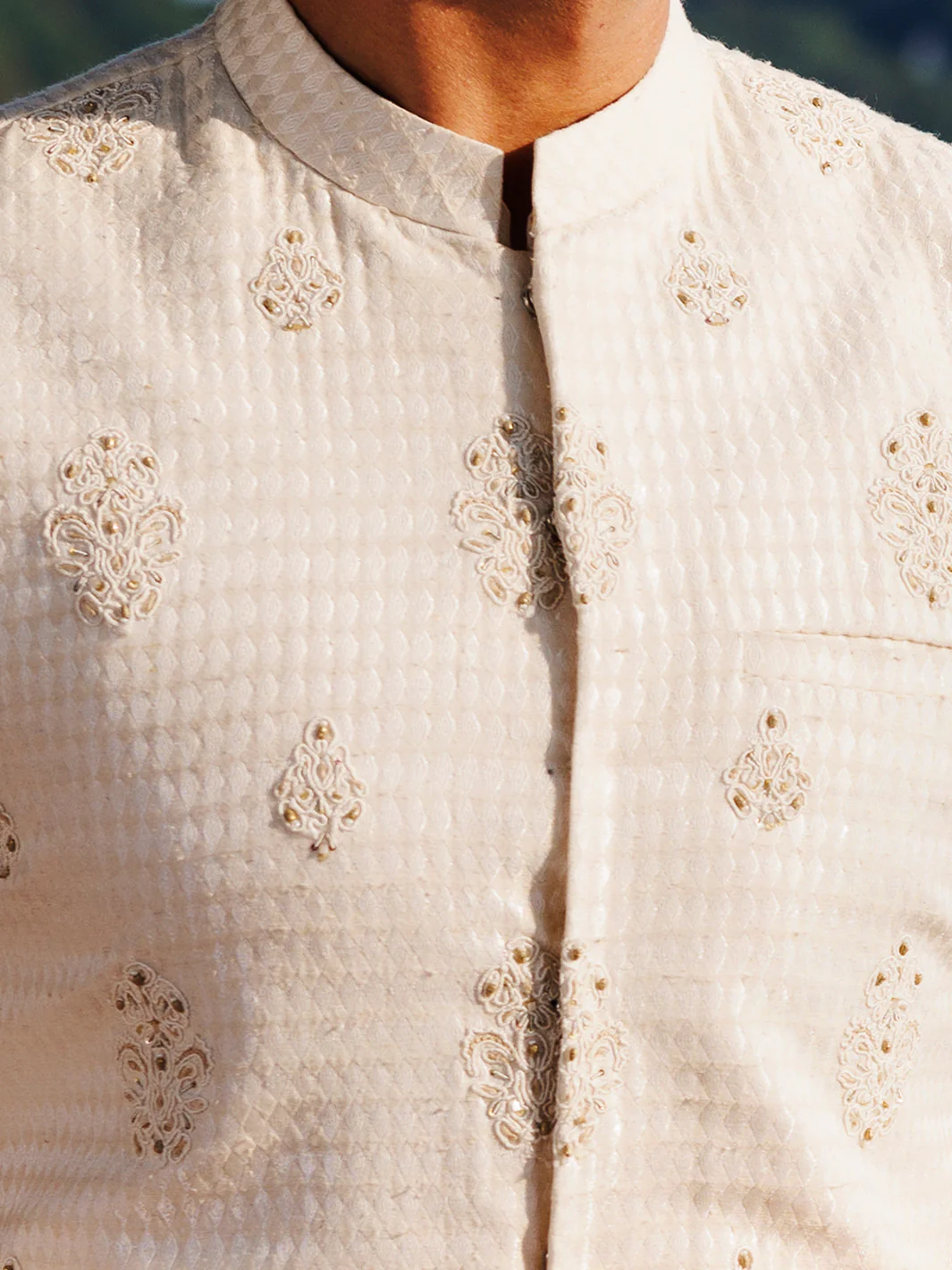 Off White Blended Waistcoat - AL-WC-577 - Image 4
