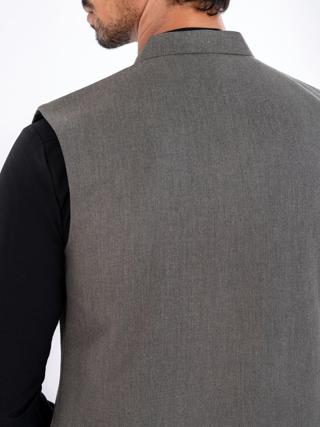 Olive Green Blended Waistcoat - AL-WC-593 - Image 4
