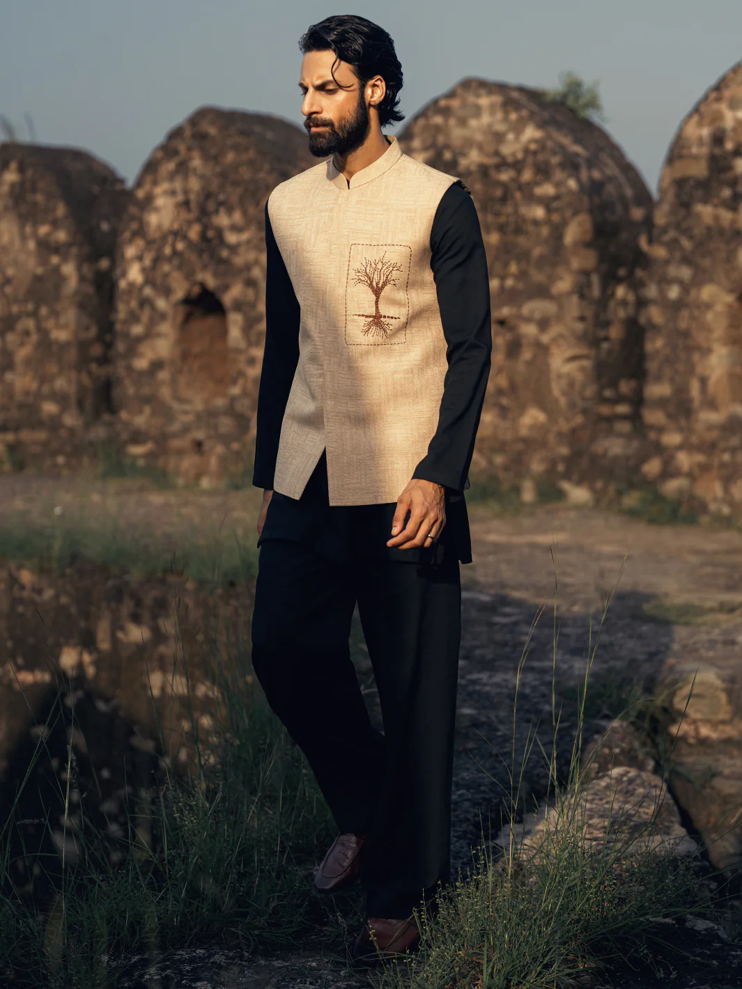 Beige Waistcoat - AL-WC-596A - Image 2