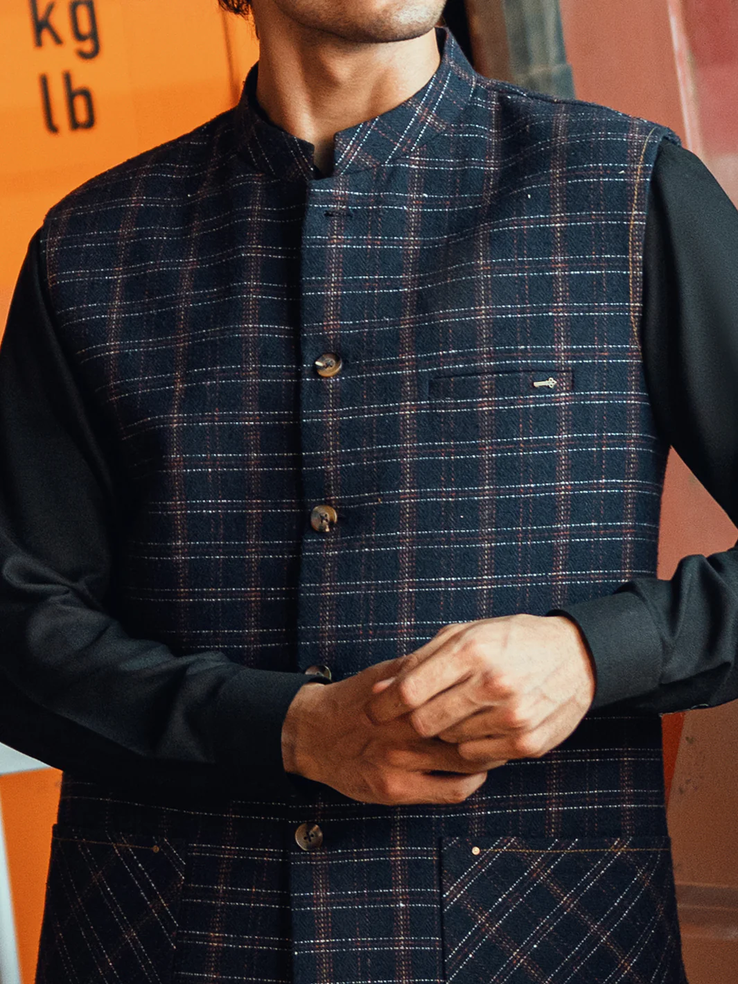 Dark Blue Waistcoat - AL-WC-598A - Image 5