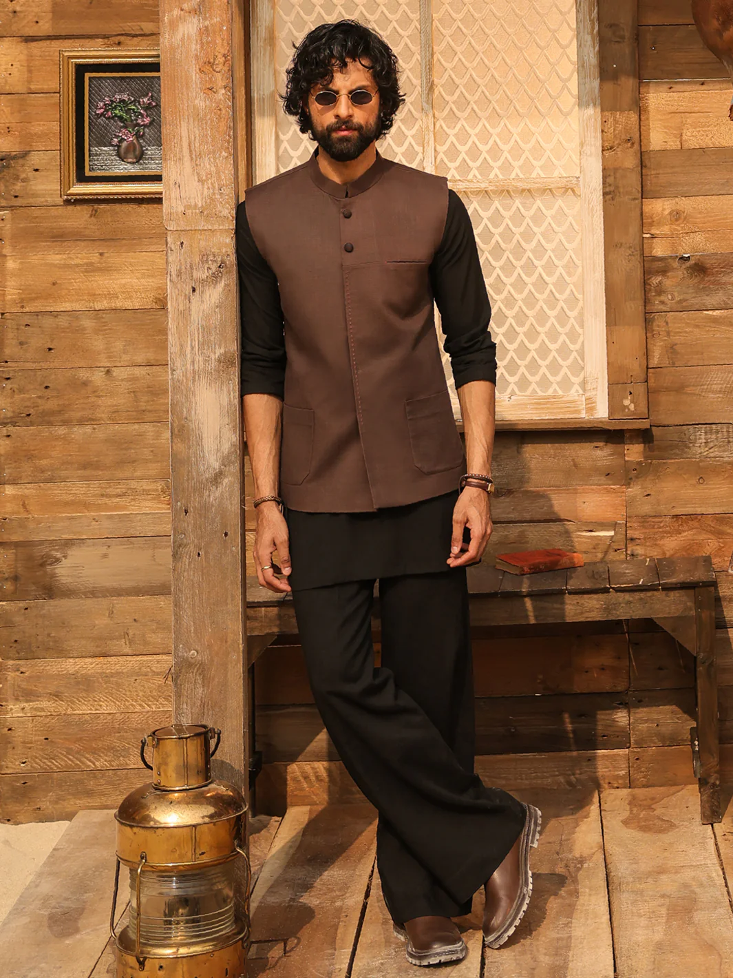 Brown Cotton Waistcoat - AL-WC-610 - Image 3