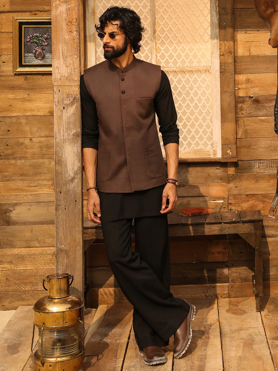 Brown Cotton Waistcoat - AL-WC-610 - Image 5