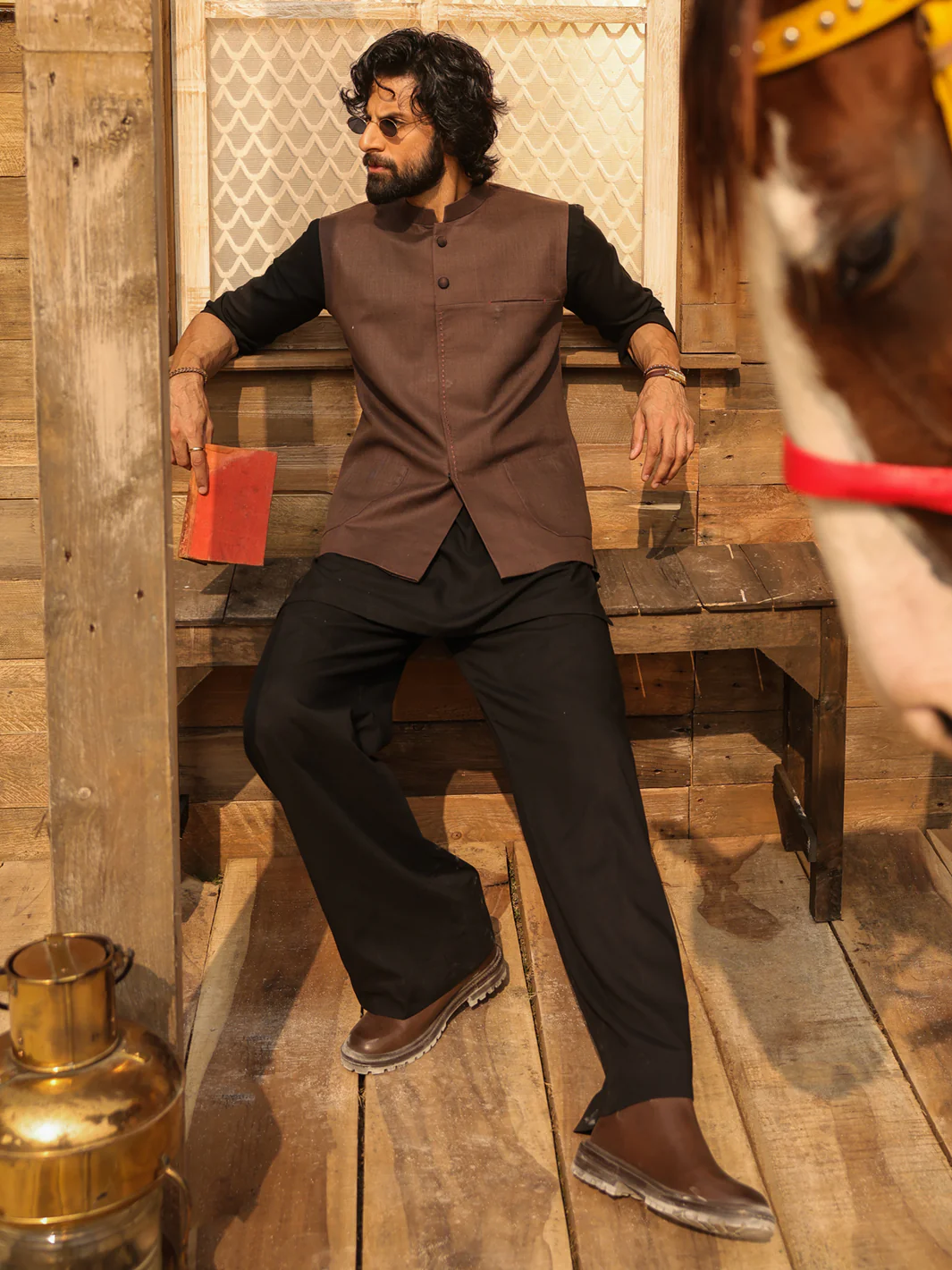 Brown Cotton Waistcoat - AL-WC-610 - Image 7