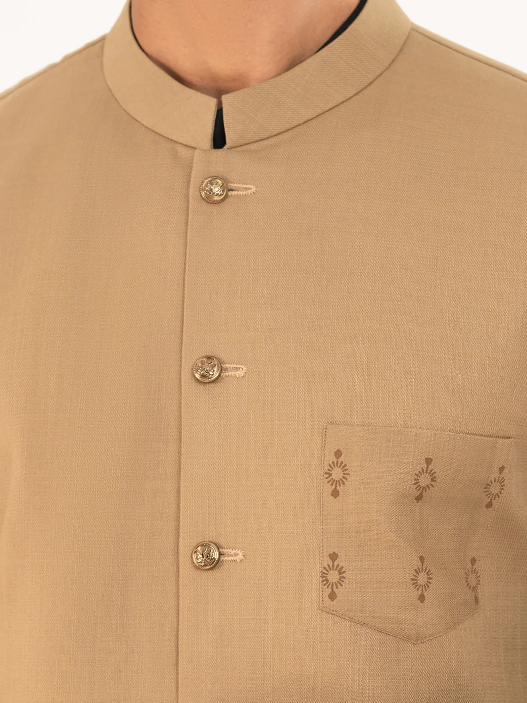 Beige Cotton Waistcoat - AL-WC-613 - Image 3