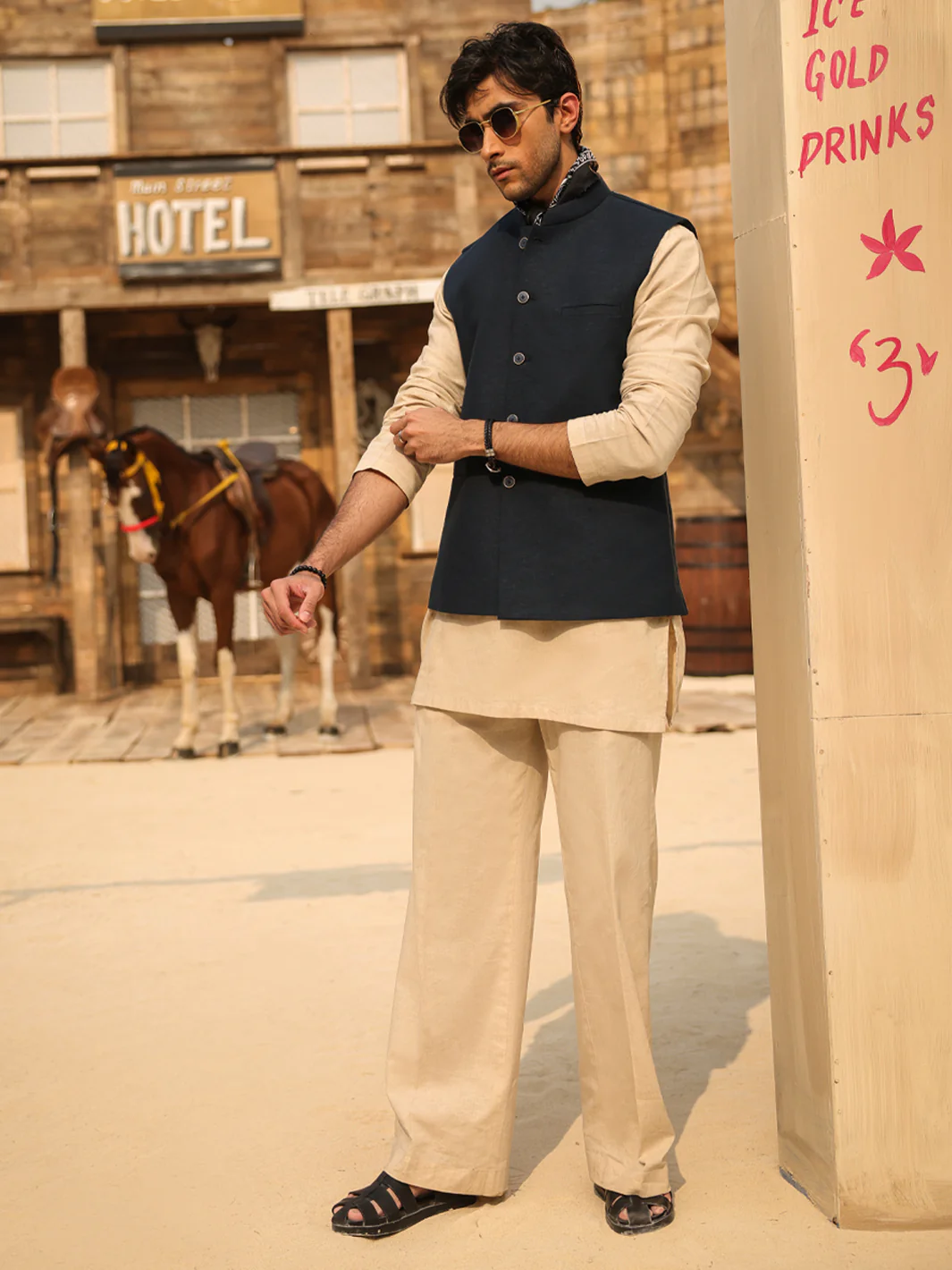 Navy Blue Waistcoat - AL-WC-632 - Image 4