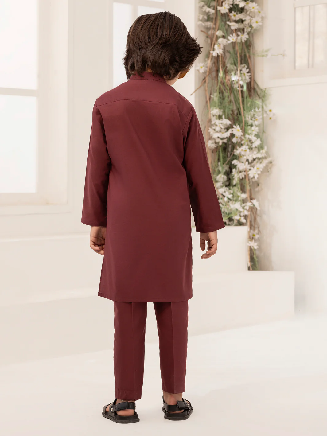 Maroon Blended Kurta Trouser - ALBY-KT-010 - Image 3