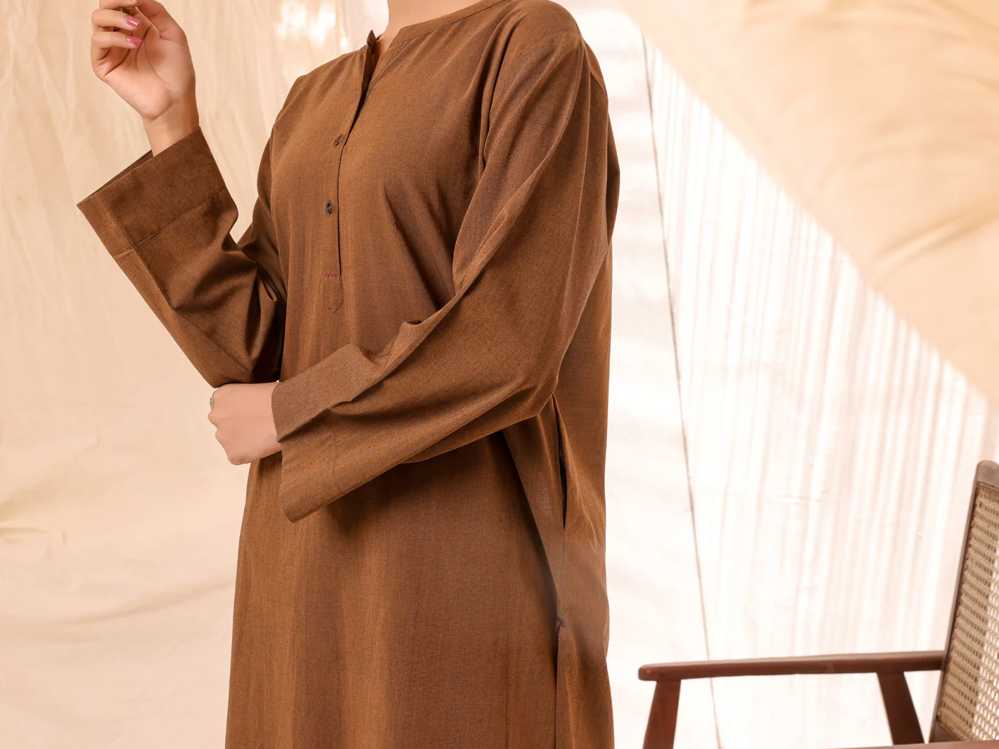 Brown Cotton 2 Piece Stitched - ALCR-2PS-LKS-1039 - Image 5