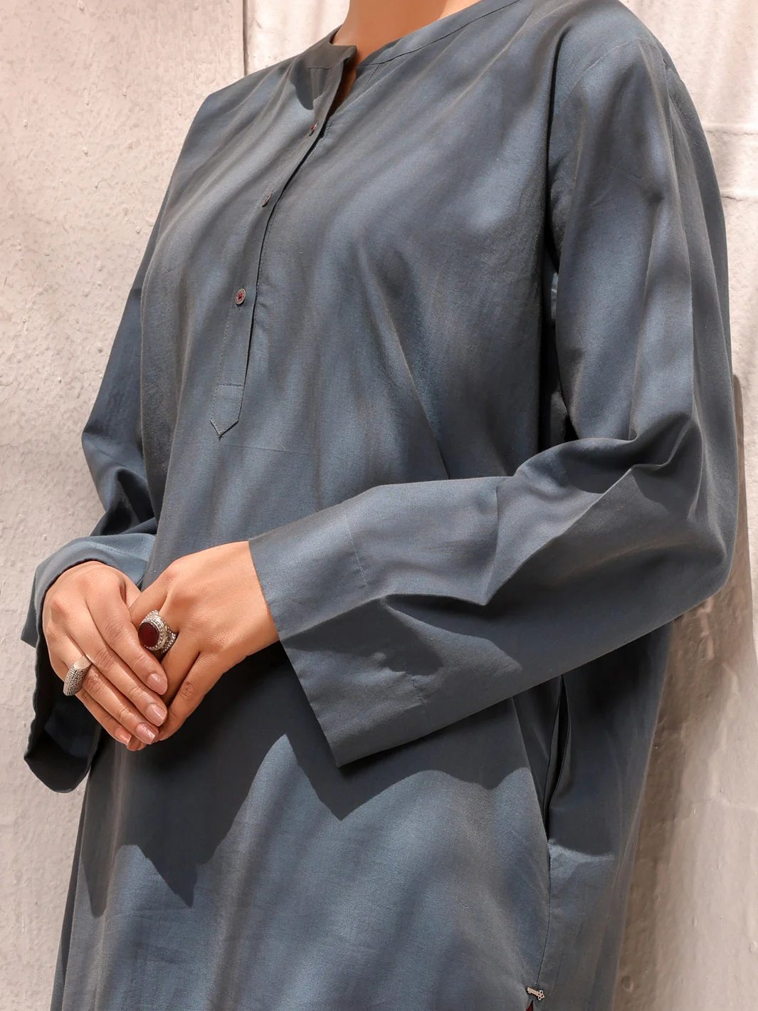 Dark Blue Cotton 2 Piece Stitched - ALCR-2PS-LKS-1040 - Image 2
