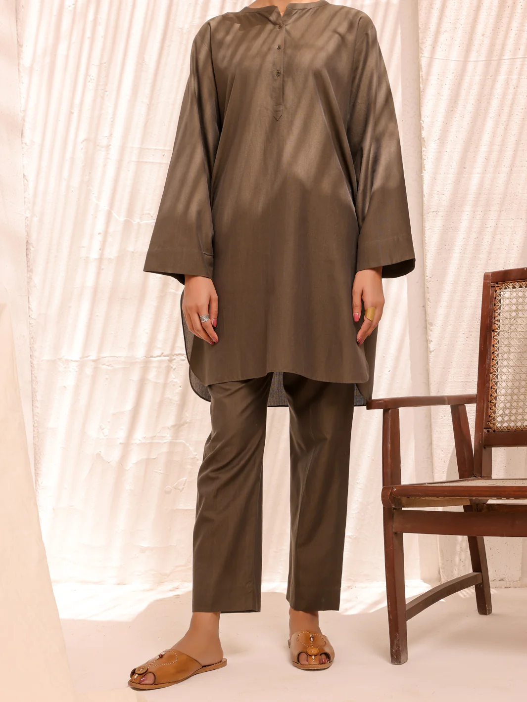 Dark Green Cotton 2 Piece Stitched - ALCR-2PS-LKS-1041