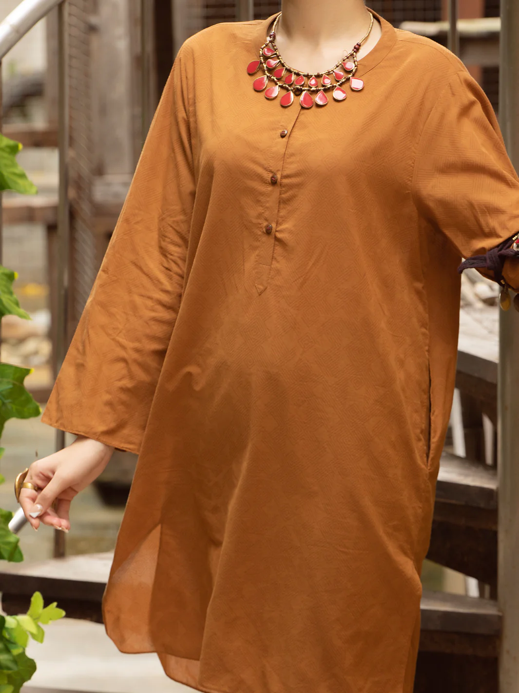Brown Cotton 2 Piece Stitched - ALCR-2PS-LKS-1067 - Image 3