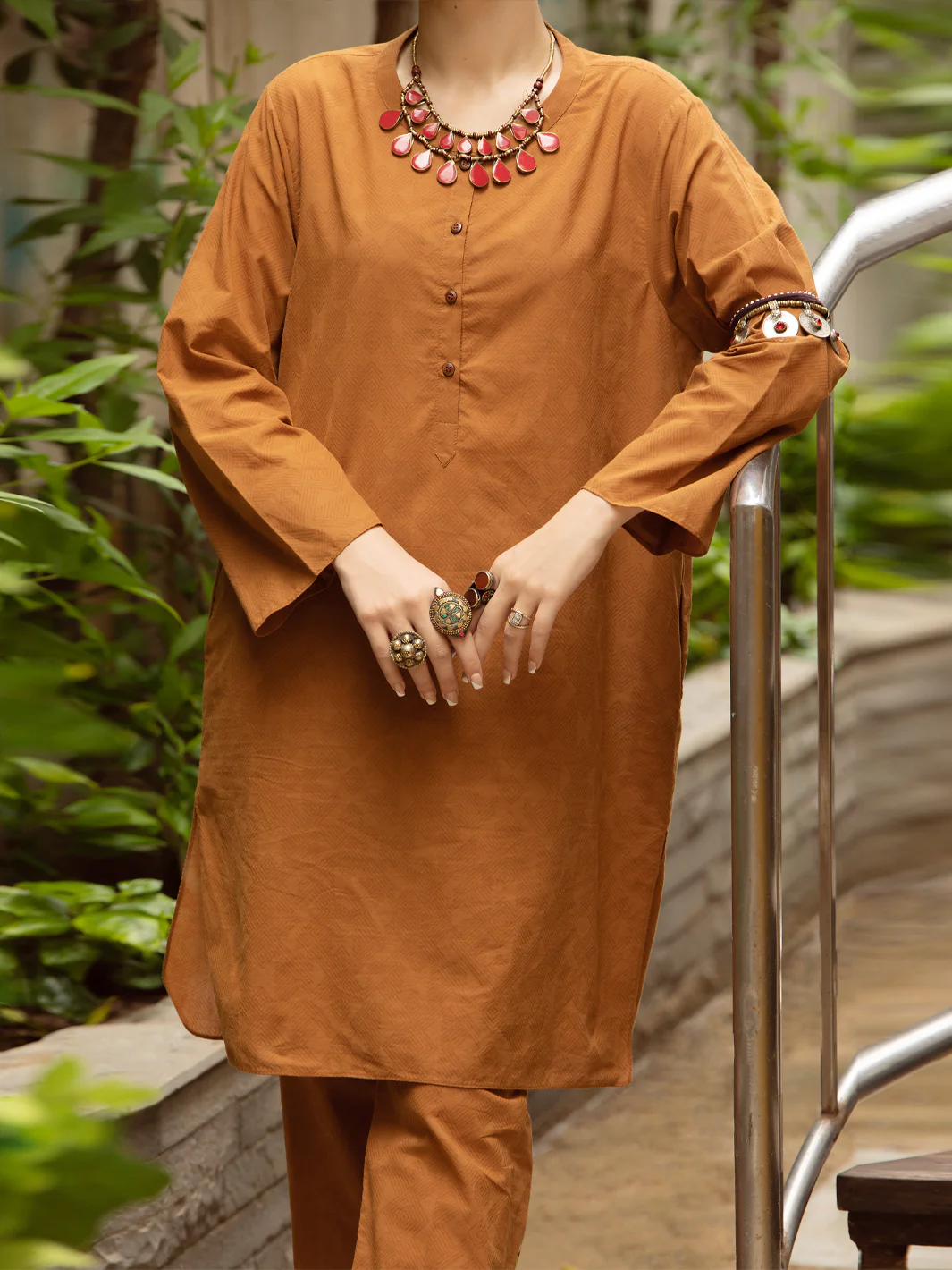 Brown Cotton 2 Piece Stitched - ALCR-2PS-LKS-1067 - Image 4