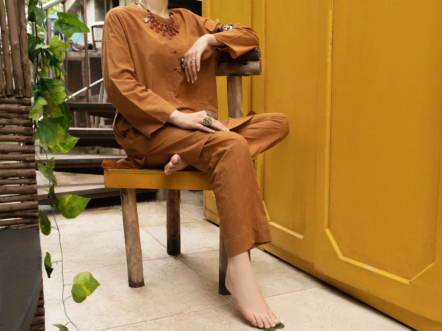 Brown Cotton 2 Piece Stitched - ALCR-2PS-LKS-1067 - Image 5