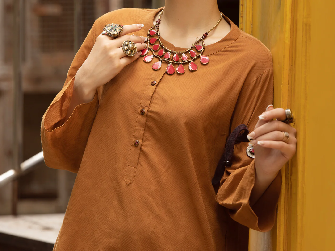 Brown Cotton 2 Piece Stitched - ALCR-2PS-LKS-1067 - Image 6