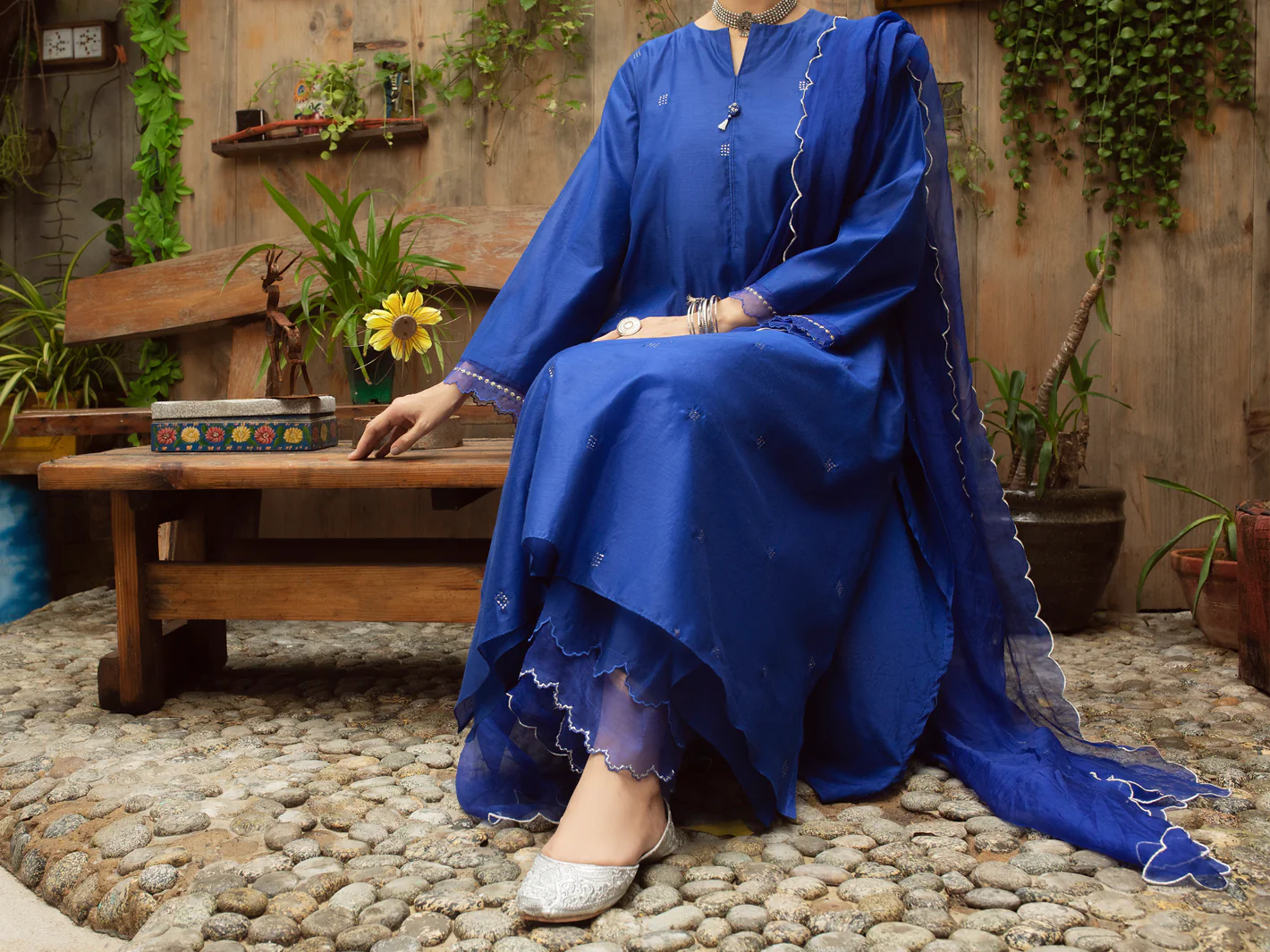Dark Blue Modal 2 Piece Stitched - ALCR-2PS-LKS-1070 - Image 5